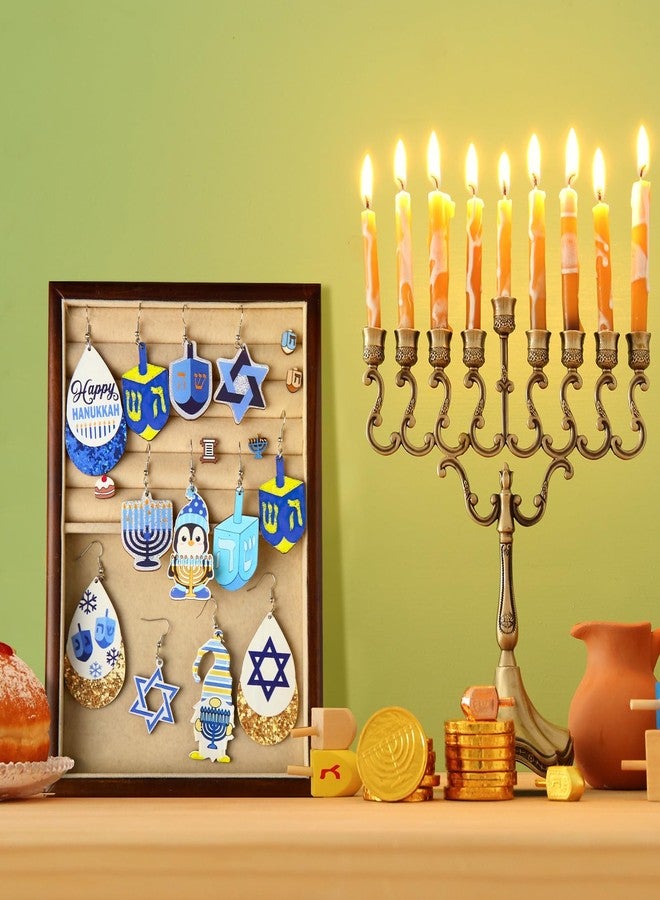 Remuuly 24 Pairs Hanukkah Wooden Dangle Earrings for Women Menorah Dreidel Hanukkah Gifts Earrings Drop Jewelry Gifts for Women Chanukah Holiday Party Supplies(Penguin) - Image 4
